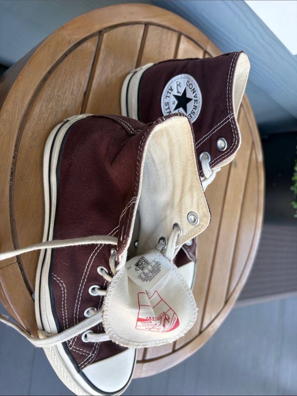 Converse Kids High Top Sneakers - Burgundy and Off-White